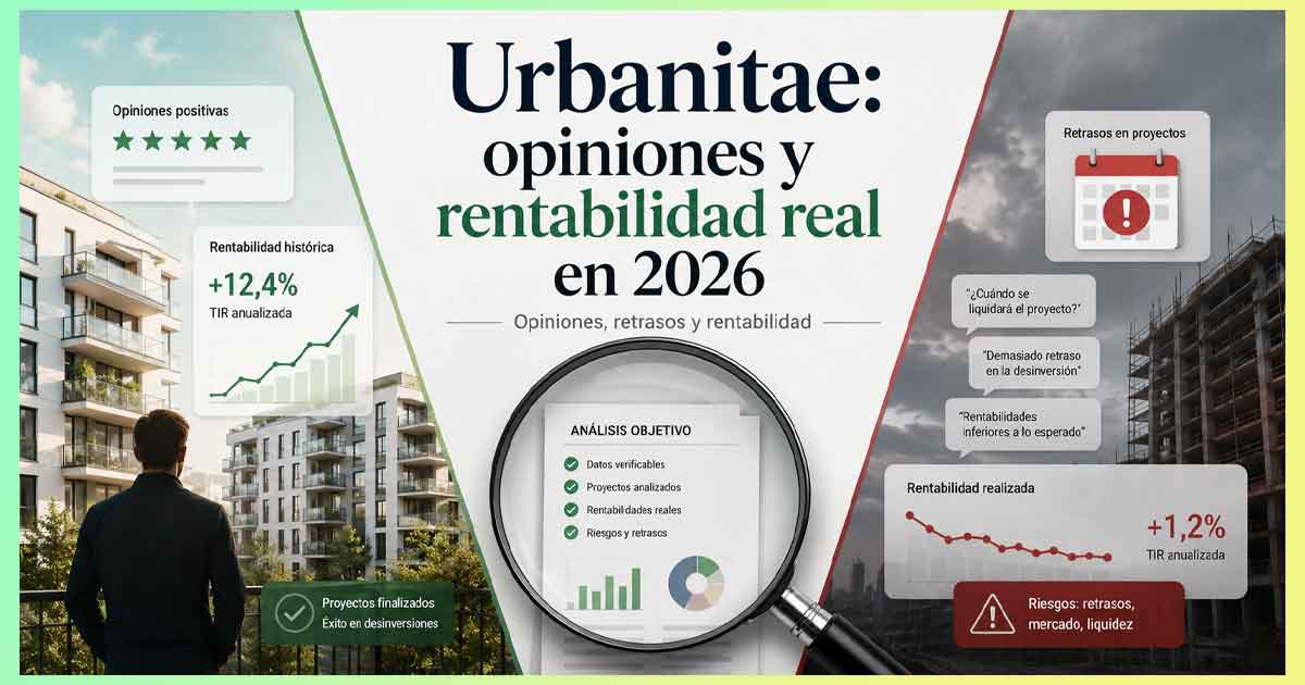 Opiniones de Urbanitae en 2026: Trustpilot, Rankia, retrasos y rentabilidad real. Comprobamos qué datos se pueden verificar y cuáles no.